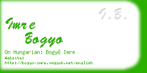 imre bogyo business card
