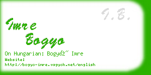 imre bogyo business card